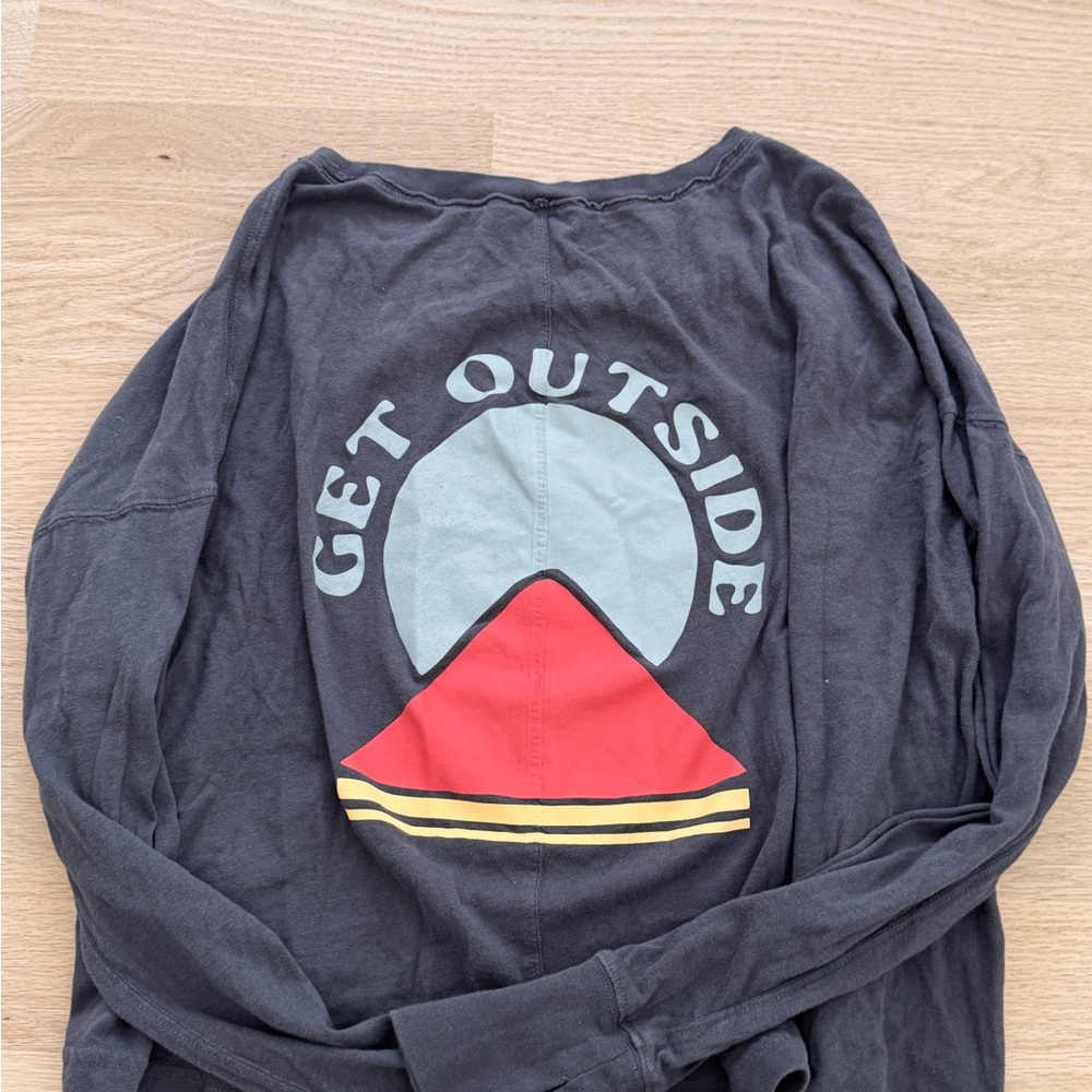 Black Long Sleeve Shirt with Graphic Design